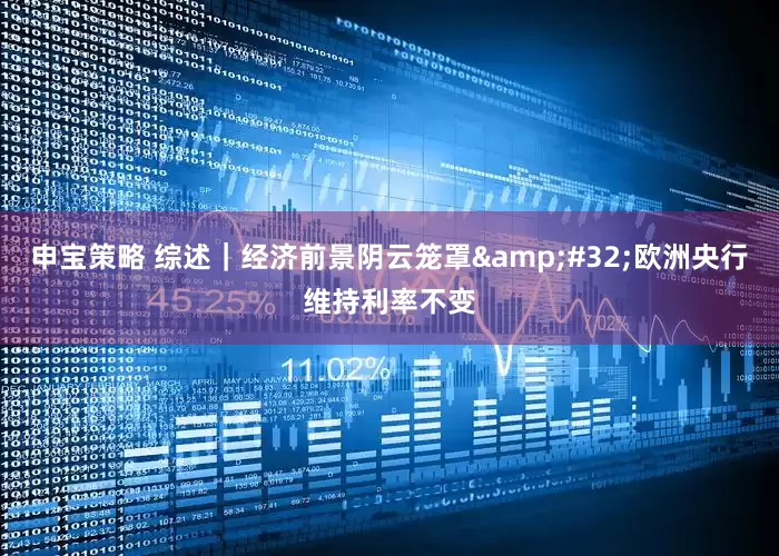申宝策略 综述｜经济前景阴云笼罩&#32;欧洲央行维持利率不变